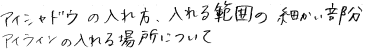 アイシャドウの入れ方、入れる範囲の細かい部分アイラインの入れる場所について。